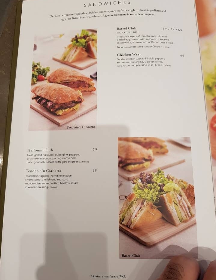 Cafe Bateel Riyadh menu